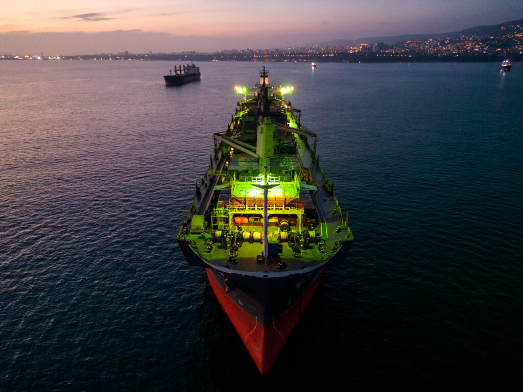 container ship at sea - ship repairs Sweden - Scandinavia